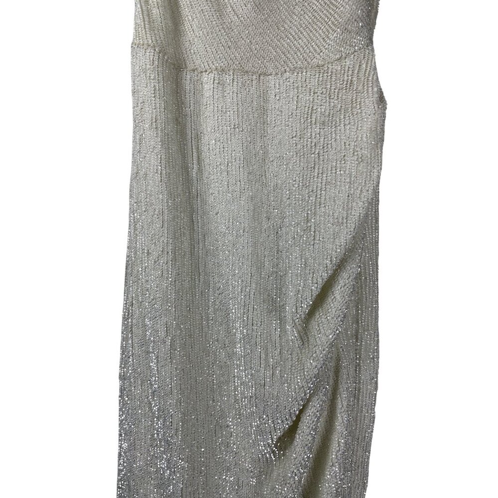 Retrofete Katya Sequin Side Slit Cowl Evening Bridal Gown Womens Medium Moonglow - Picture 3 of 13